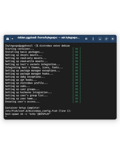 Terminal with container